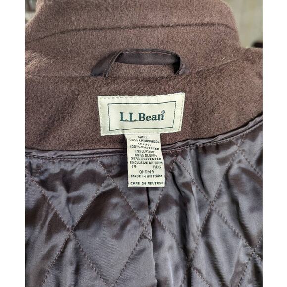 L.L. Bean Lambs Wool Peacoat Brown 14 - Picture 7 of 10